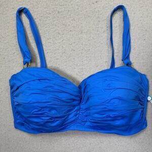 Bleu by Rod Beattie Kore Underwire shirred bikini top Azur Park 36DD $59